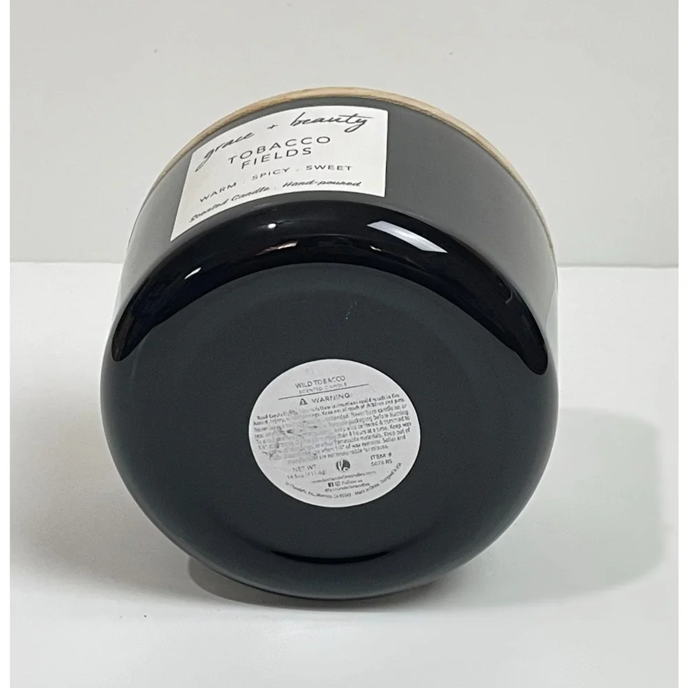 Grace + Beauty Tobacco Fields 3 Wick Candle 14.5 oz